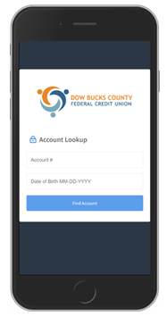 Online banking step 1 verify account